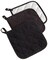 Contemporary Home Living Quilted Terry Cotton Kitchen Pot Holders - 7" - Black - Set of 3